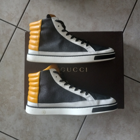 Gucci Supreme Monogram Limited Edition High Top Sneakers SZ 9G Code 3921… - Picture 12 of 16